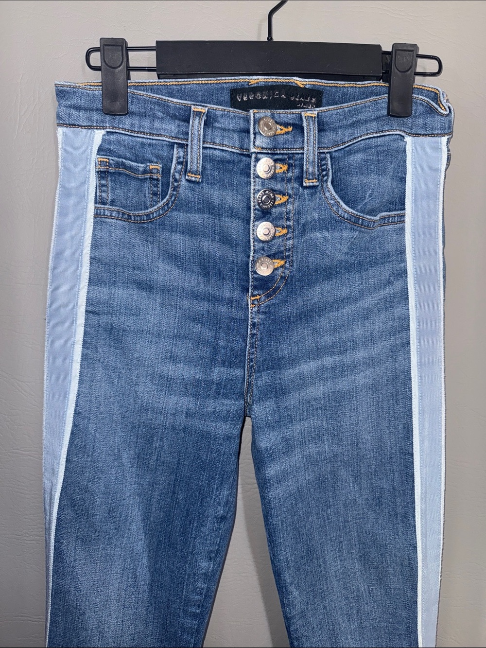 Veronica Beard Carolyn Baby Boot High Rise Jeans Carolina Stripe Size 25 - Picture 3 of 8